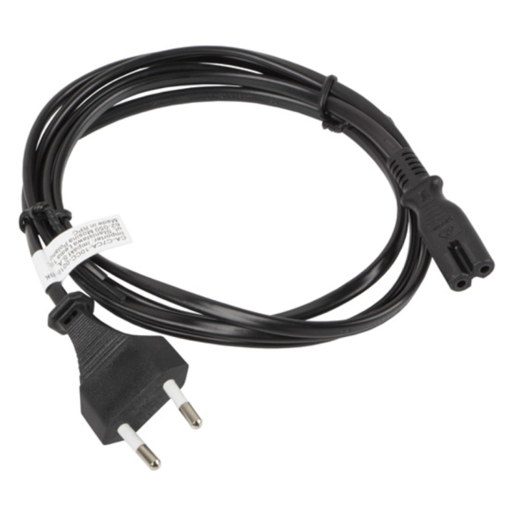 CABLE LANBERG DE ALIMENTACION OCHO CEE 7/16 A IEC320 C7 EURO (RADIO) NEGRO 1.8 M