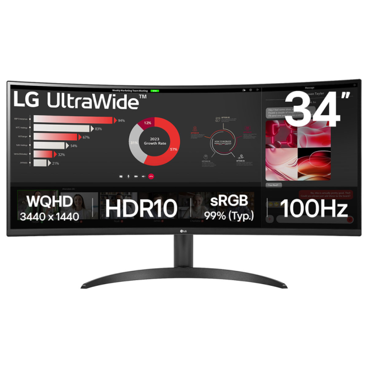 MONITOR LG 34WR50QK-B 34" ULTRAWIDE QHD 5MS NEGRO HDMI DP