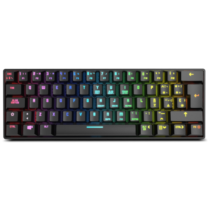 TECLADO MINI KROM GAMING KLUSTER BLUETOOTH RETROILUMINADO MECANICO NEGRO