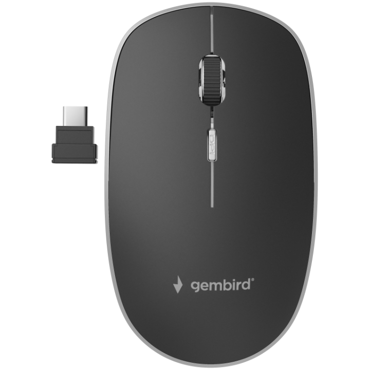 RATON GEMBIRD OPTICO 1600 DPI NEGRO RECEPTOR USB-C RF INALAMBRICO PILAS