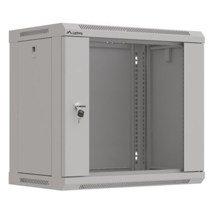 ARMARIO LANBERG MURAL RACK 19" 9U 540X350 FLAT PACK GRIS PUERTA CRISTAL