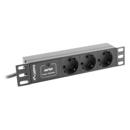 REGLETA LANBERG 1U 16A 3X SCHUKO RACK 10" 2M NEGRO