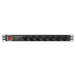 REGLETA LANBERG 1U 16A 7X SCHUKO RACK 19" 2M NEGRO