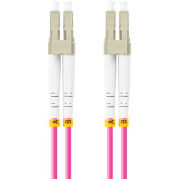 CABLE DE FIBRAOPTICA LANBERG 2M MULTI LC/UPC-LC/UPC DUPLEX OM4 50/125 LSZH VIOL