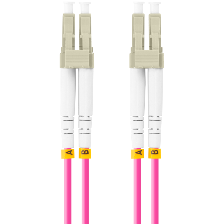 CABLE DE FIBRAOPTICA LANBERG 5M MULTI LC/UPC-LC/UPC DUPLEX OM4 50/125 LSZH VIOL