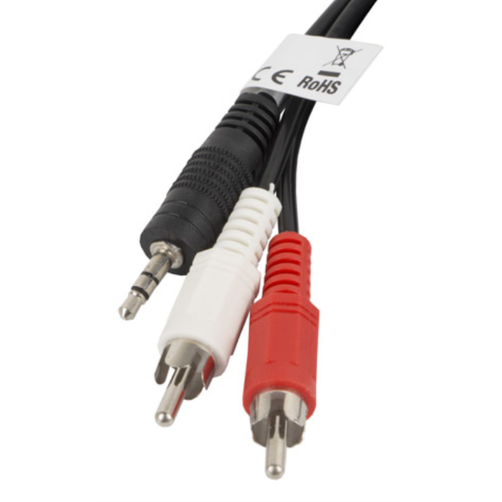 CABLE ESTEREO LANBERG JACK 3.5MM/2X RCA MACHO 2M