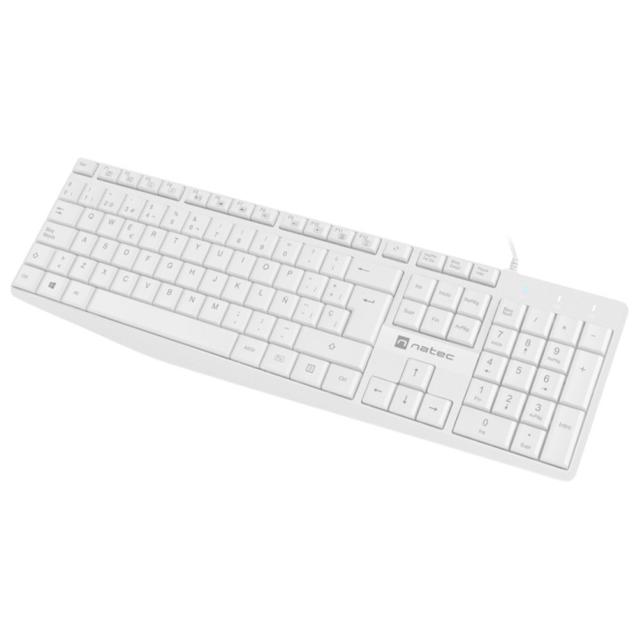 TECLADO NATEC NAUTILUS SLIM LAYOUT USB BLANCO