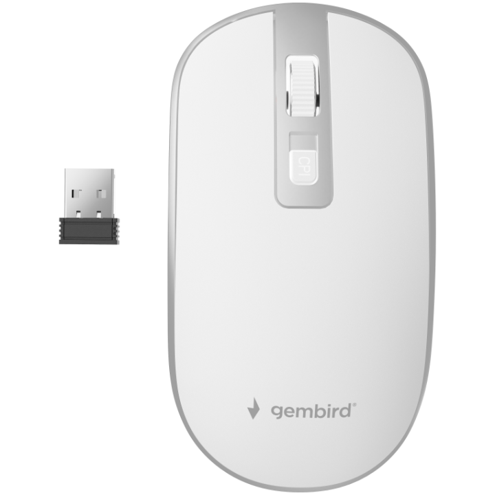 RATON GEMBIRD OPTICAL WHITE SILVER RF INALAMBRICO PILAS