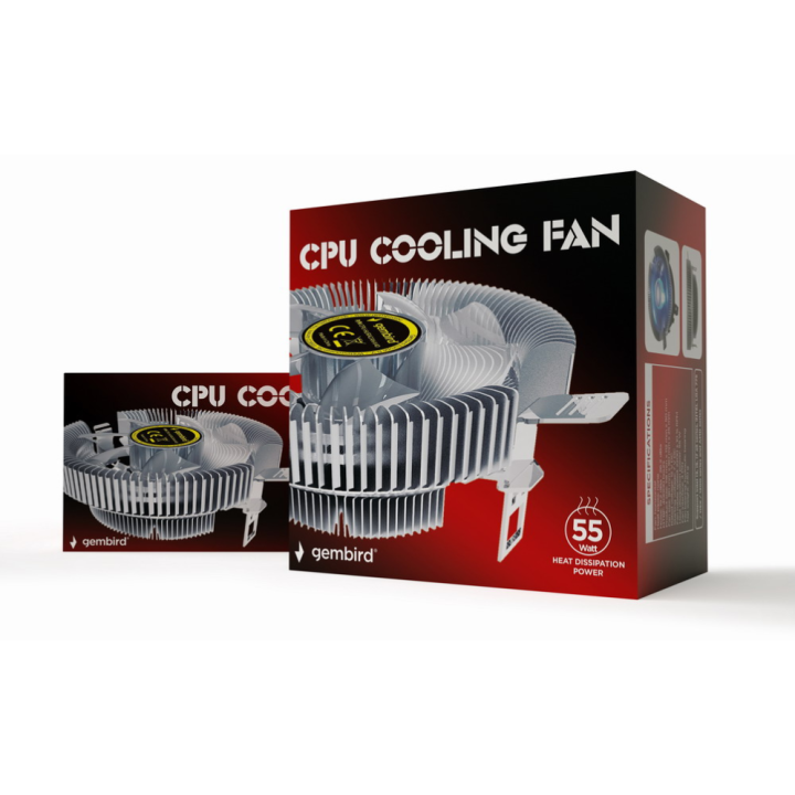 VENTILADOR DE REFRIGERACION GEMBIRD DE CPU 9 CM 55 W LED AZUL 4 PIN