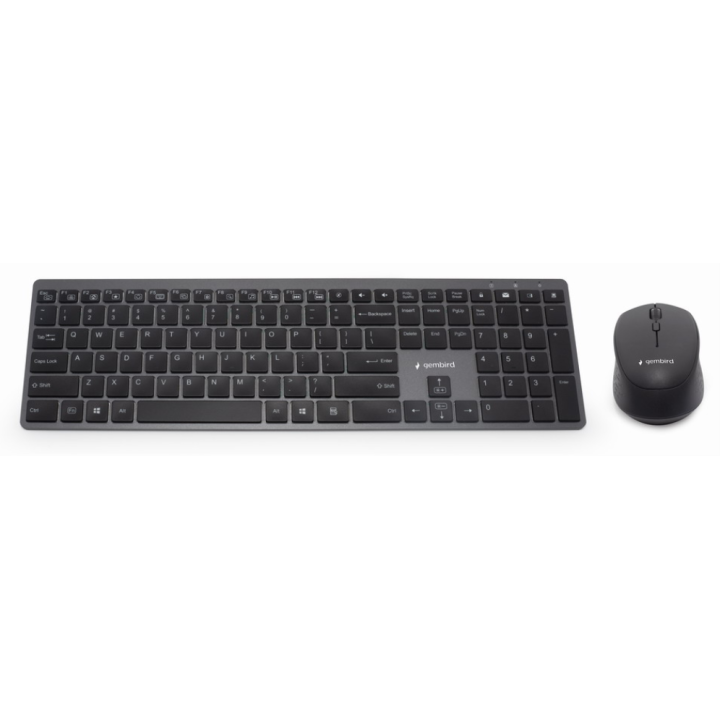 COMBO TECLADO RATON GEMBIRD BUSINESS SLIM RETROILUMINADO INALAMBRICO ES NEGRO