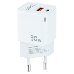 CARGADOR DE PARED TOOQ GAN USB-C PD USB-A QC 30W