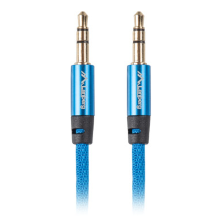 CABLE MINIJACK LANBERG 3.5MM M/M 3 PIN 2M PREMIUM AZUL
