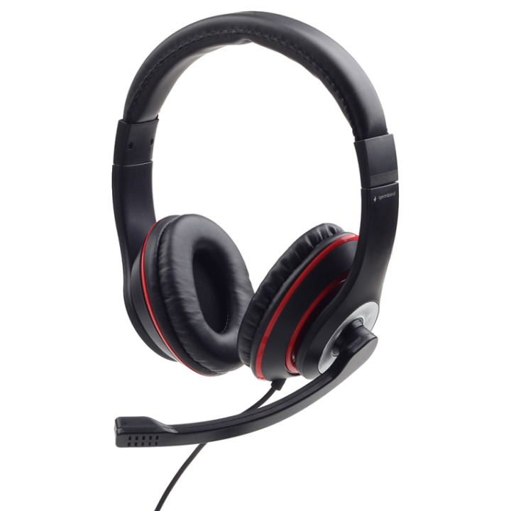 AURICULARES GEMBIRD MHS-03-BKRD NEGRO ROJO MICROFONO ALAMBRICO 3.5MM