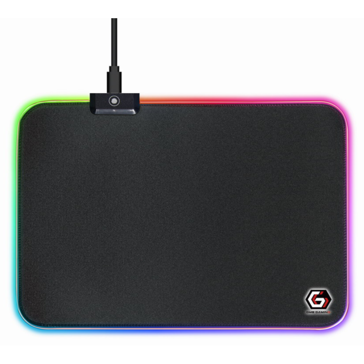ALFOMBRILLA GAMING GEMBIRD LUZ LED NEGRO M 350X250X4 RGB