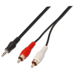 CABLE AISENS AUDIO ESTEREO JACK 3.5 M-2XRCA M NEGRO 3.0M