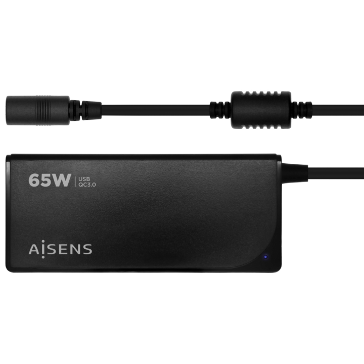 CARGADOR PORTATIL AISENS 65W AUTOMATICO 9 CONECTORES USB-A QC3.0 NEGRO