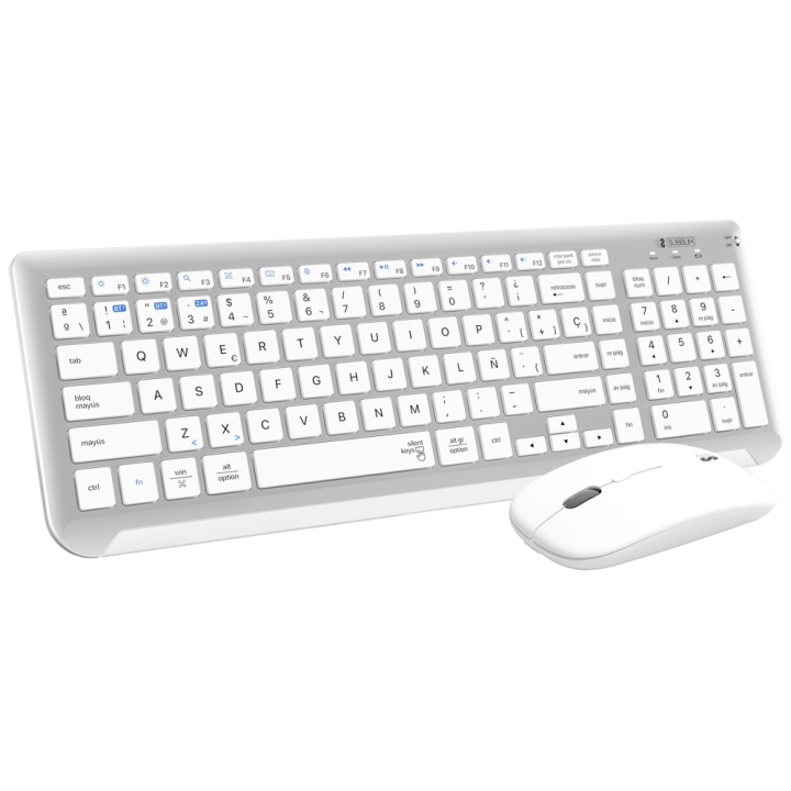 COMBO TECLADO RATON SUBBLIM DUAL PRESTIGE BLUETOOTH PLATA/BLANCO