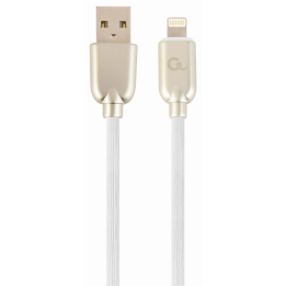 CABLE DE DATOS Y CARGA GEMBIRD 8 PINES DE CAUCHO PREMIUM, 1 M, BLANCO