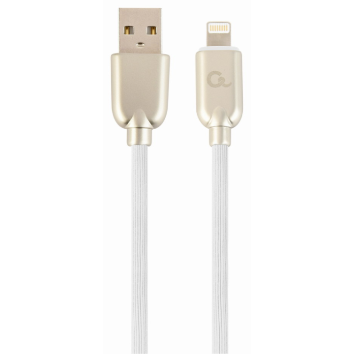 CABLE DE DATOS Y CARGA GEMBIRD 8 PINES DE CAUCHO PREMIUM, 1 M, BLANCO