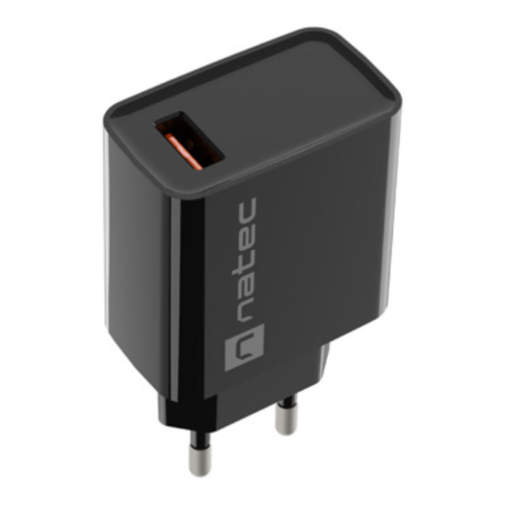 CARGADOR NATEC RIBERA 18W 1XUSB-A QC3.0 NEGRO