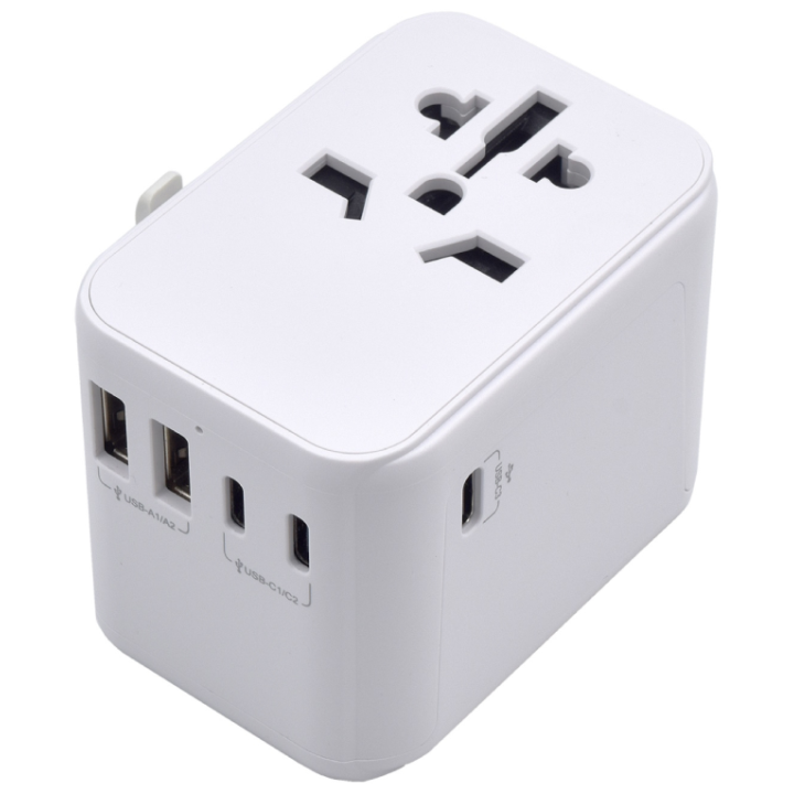 CARGADOR MOVIL EWENT ADAPTADOR DE VIAJE EU/USA/UK/AUS 2-P USB Y 3 TYPE-C