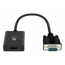 CABLE CONVERTIDOR EWENT VGA MACHO - HDMI HEMBRA CON AUDIO 0,20 METROS