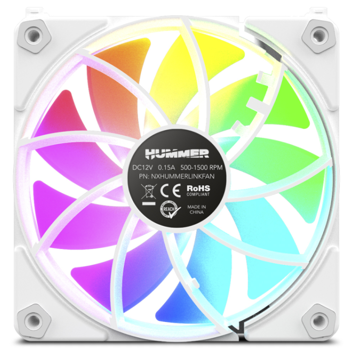 VENTILADOR NOX HUMMER EASYLINK ARGB BLANCO