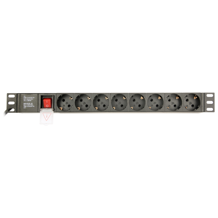 REGLETA RACK GEMBIRD 1U 16A 8 TOMAS NEGRO 3 M CON INTERRUPTOR
