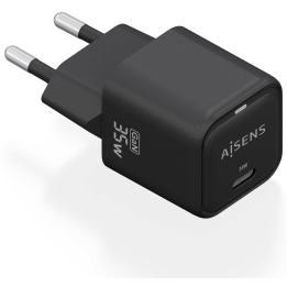 CARGADOR AISENS GAN 35W 1XUSB-C PD3.0 QC4.0 NEGRO
