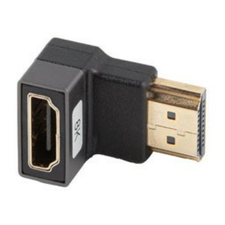 ADAPTADOR 8K LANBERG HDMI(M) A HDMI(H) ANGULO ABAJO ALUMINIO PLATA