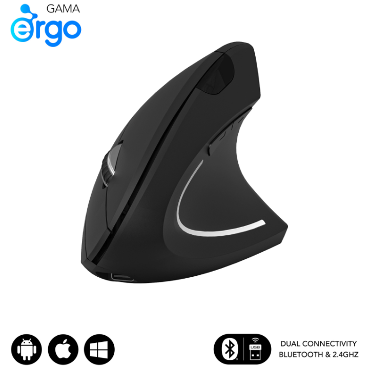 RATON SUBBLIM GLIDE ERGO DUAL NEGRO BLUETOOTH BATERIA RECARGABLE