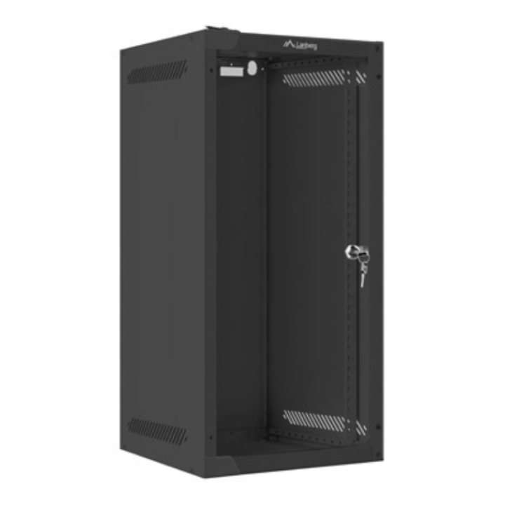 ARMARIO LANBERG MURAL RACK 10" 12U/280X310 FLAT PACK NEGRO PUERTA CRISTAL