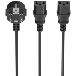 CABLE ALIMENTACION CPU AISENS CEE7/M-2XC13/H NEGRO 3mts