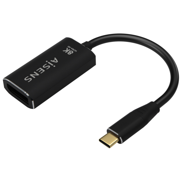 CABLE CONVERSOR AISENS ALUMINIO USB-C A DISPLAYPORT 8K60HZ NEGRO 15CM