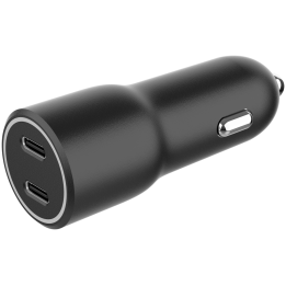 CARGADOR RAPIDO COCHE GEMBIRD POWER LIVERY- 2 PUERTOS USB TIPO C, 40 W, NEGRO