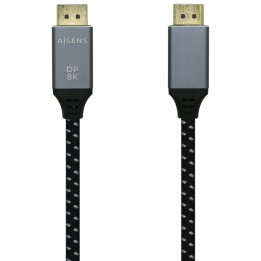 CABLE AISENS DISPLAYPORT V1.4 8K60HZ DP M-DP M GRIS NEGRO 3.0M