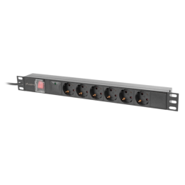 REGLETA LANBERG 1U 16A RACK 19 6X SOCKET SCHUKO NEGRO 2M