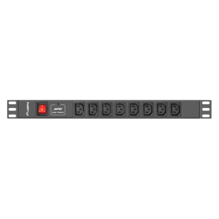 REGLETA LANBERG 1U 16A RACK 19 8X SOCKET IEC C13 NEGRO 2M