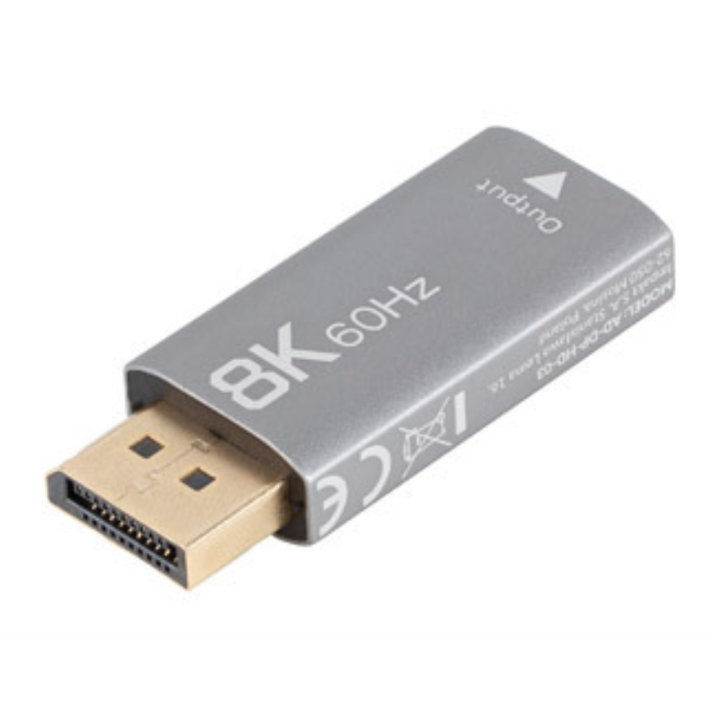 ADAPTADOR LANBERG 8K DISPLAYPORT MACHO/HDMI HEMBRA