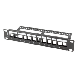 PATCH PANEL LANBERG 12 PUERTOS 1U RACK 19-ORGANIZADOR MODULOS KEYSTONE NEGRO