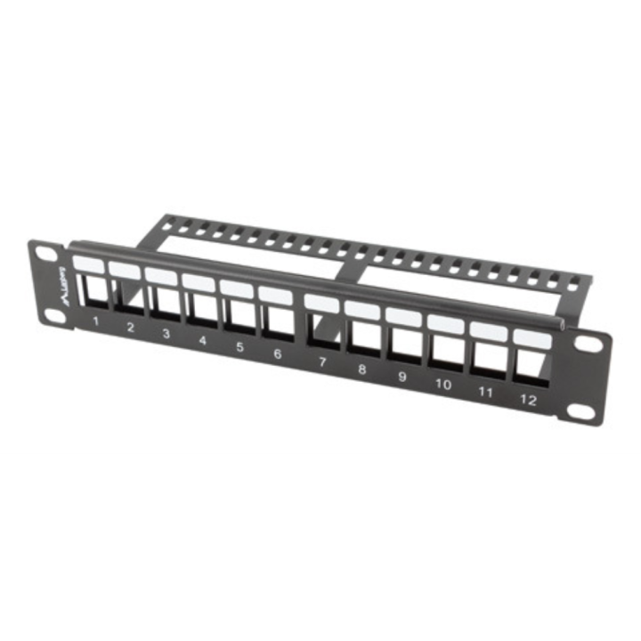 PATCH PANEL LANBERG 12 PUERTOS 1U RACK 19-ORGANIZADOR MODULOS KEYSTONE NEGRO
