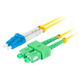 CABLE DE FIBRAOPTICA LANBERG DUPLEX LC/UPC-SC/APC 2M LSZH G657A1 AMARILLO