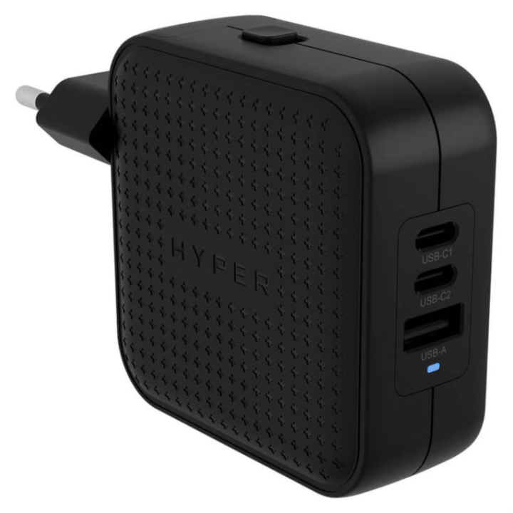 HYPERA HYPERJUICEA 70W USB-C GAN TRAVEL CHARGER (3C+1A) BLACK