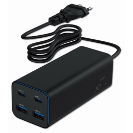 CARGADOR RAPIDO GEMBIRD USB POWERDELIVERY GAN DE 4 PUERTOS 100 W NEGRO