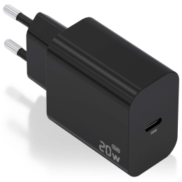 CARGADOR AISENS GAN 20W 1XUSB-C PD3.0 NEGRO