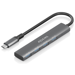 HUB AISENS USB 3.1 USB-C USB-C/M-4XTIPO A/H GRIS 15CM