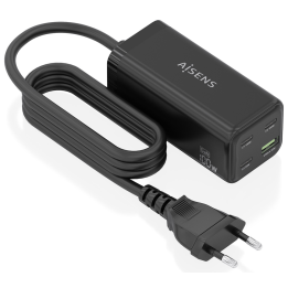 CARGADOR GAN AISENS SOBREMESA 100W 3XUSB-C PD3.0 QC4.0 QC5.0 USB-A QC3.0