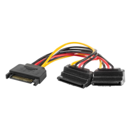 CABLE ALIMENTACION LANBERG SATA MACHO/2X SATA HEMBRA 15CM