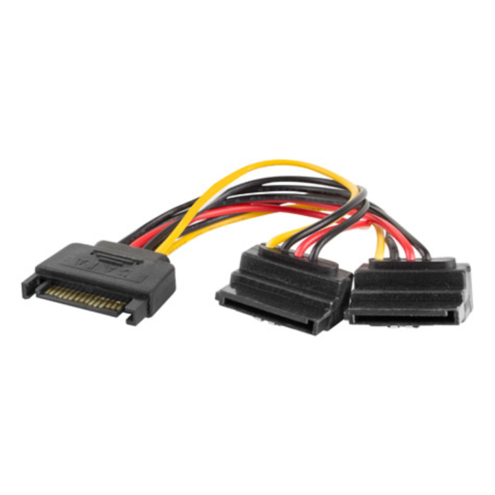 CABLE ALIMENTACION LANBERG SATA MACHO/2X SATA HEMBRA 15CM