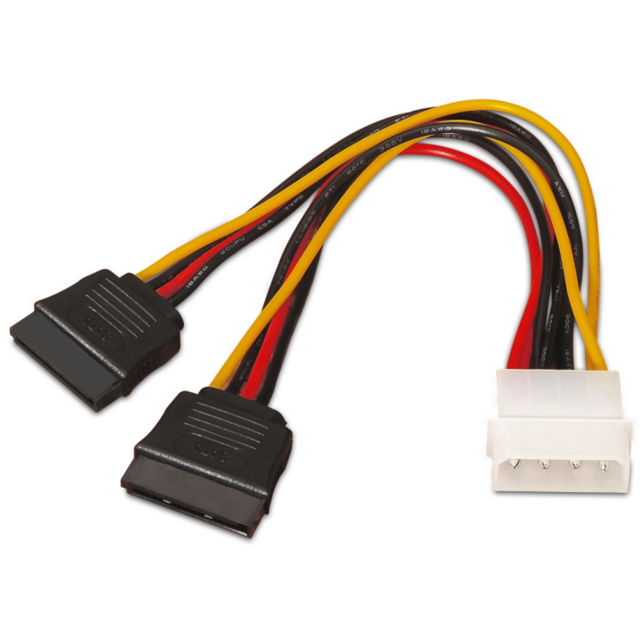 CABLE AISENS SATA ALIMENTACION MOLEX 4PIN M-2XSATA/H 20CM